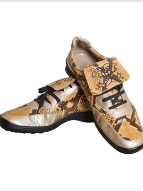 CHANEL 1990’s snake skin football sneaker